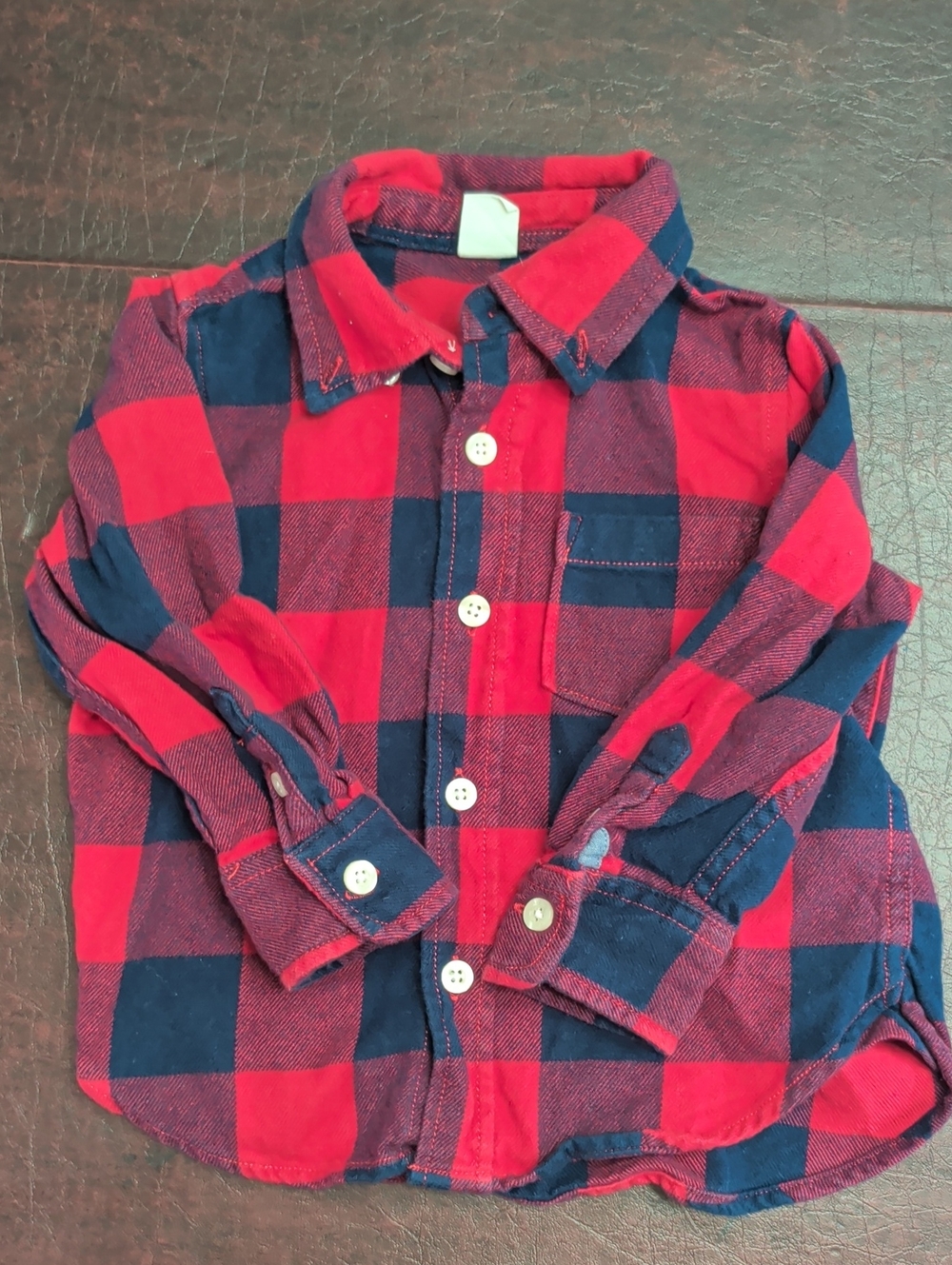Toddler GAP Red & Navy Plaid Button-Down Shirt